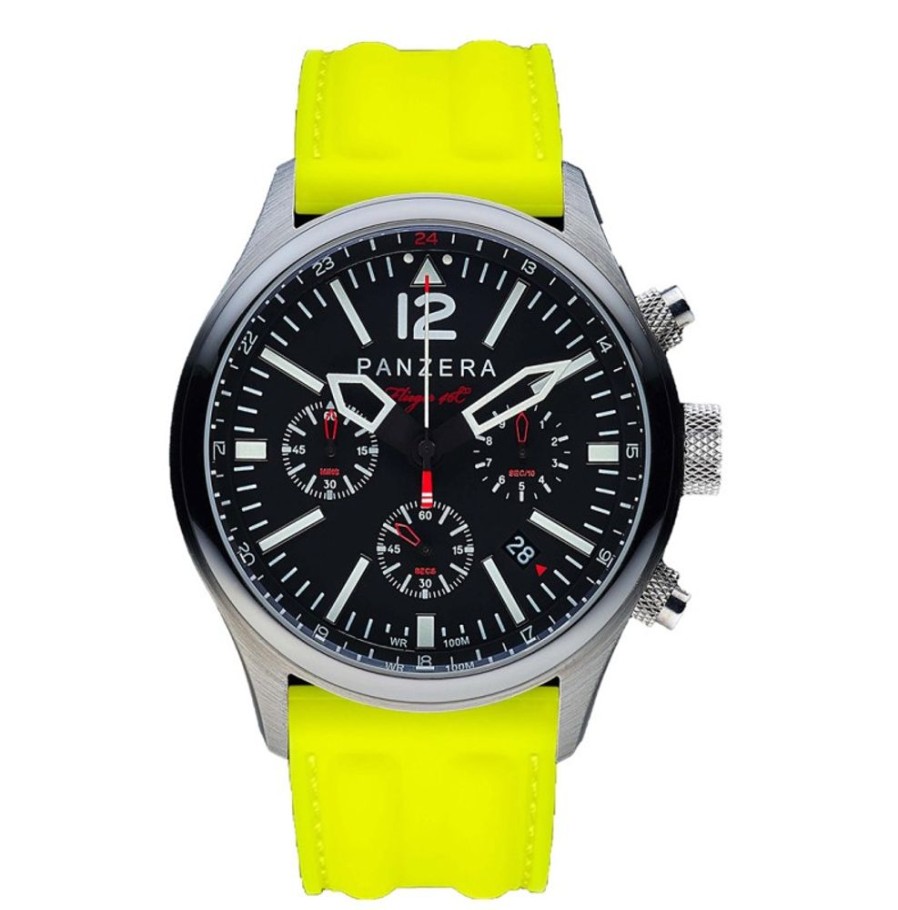 Panzera Panzera | Flieger 46 Chronograph Steel Yellow