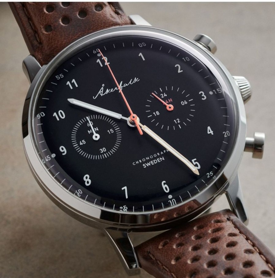 Akerfalk Akerfalk | Chronograph | 12H/24H Black Brown