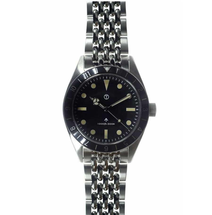 Mwc MWC | Classic 1960S Pattern Sterile Hybrid Bracelet Dual Time Zone Divers