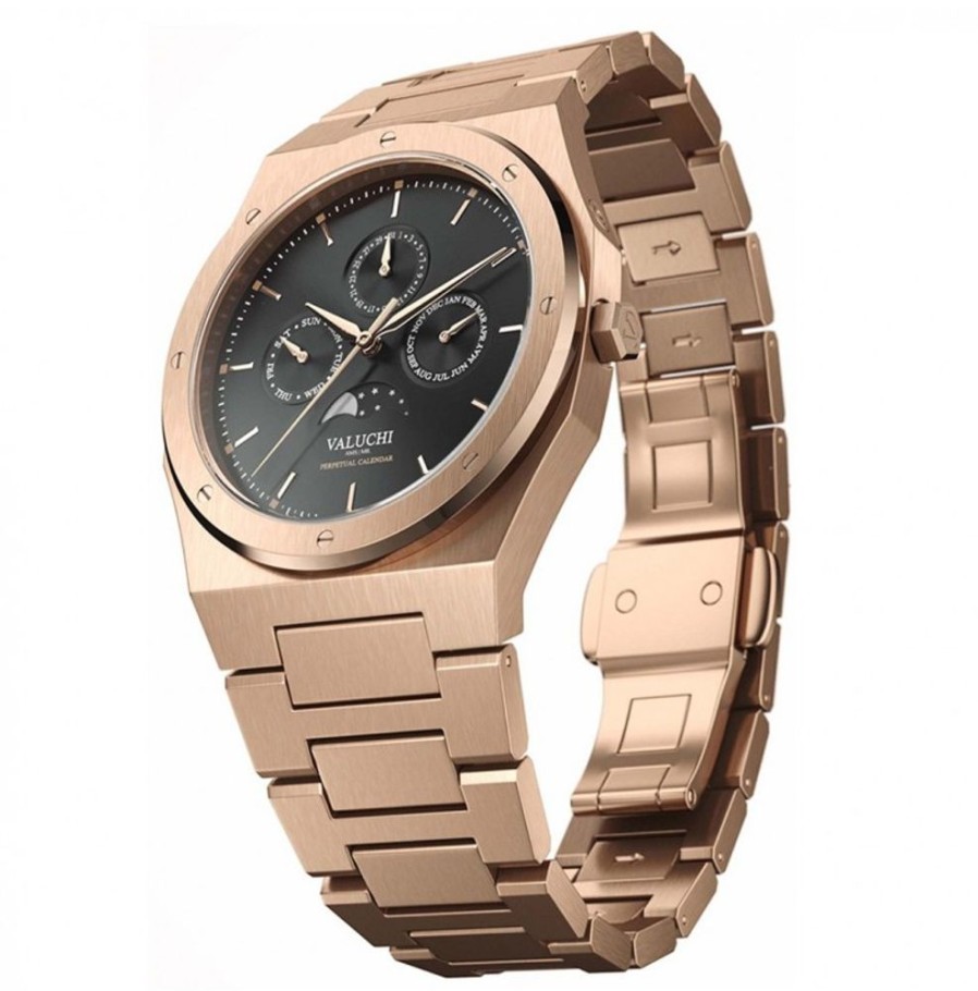 Valuchi VALUCHI | Lunar Calendar Automatic - Rose Gold Black (Lancette Scolorite)