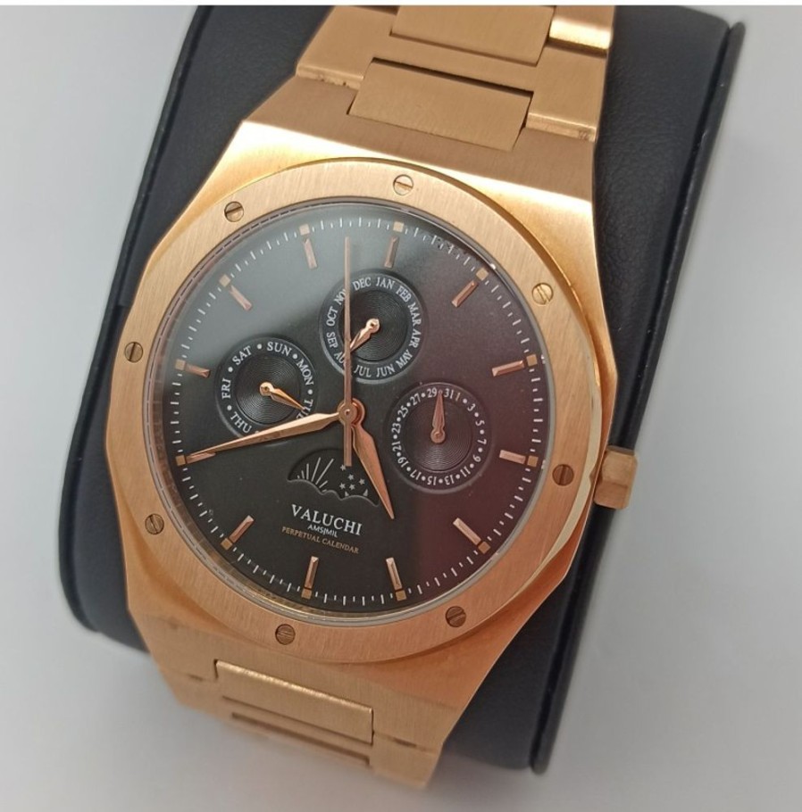 Valuchi VALUCHI | Lunar Calendar Automatic - Rose Gold Black (Lancette Scolorite)