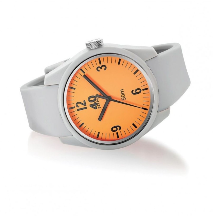 40Nine 40NINE | Basic 43Mm Grey-Orange (Fondello E Cassa Graffiati)