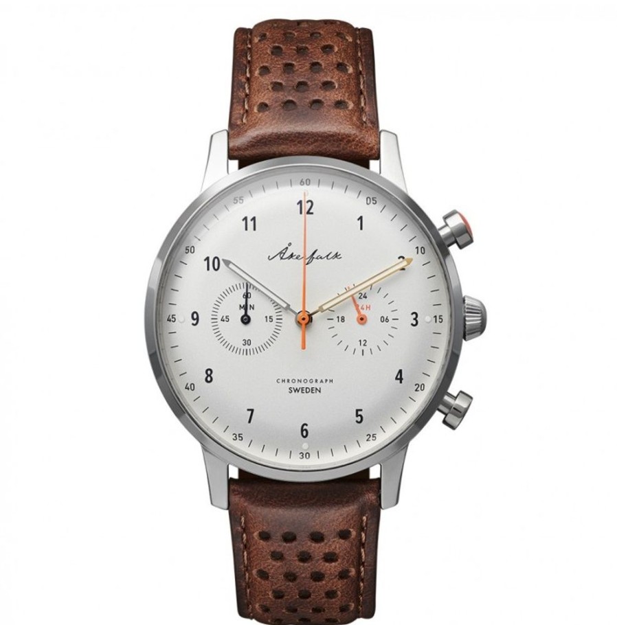 Akerfalk Akerfalk | Chronograph | 12H/24H White Brown