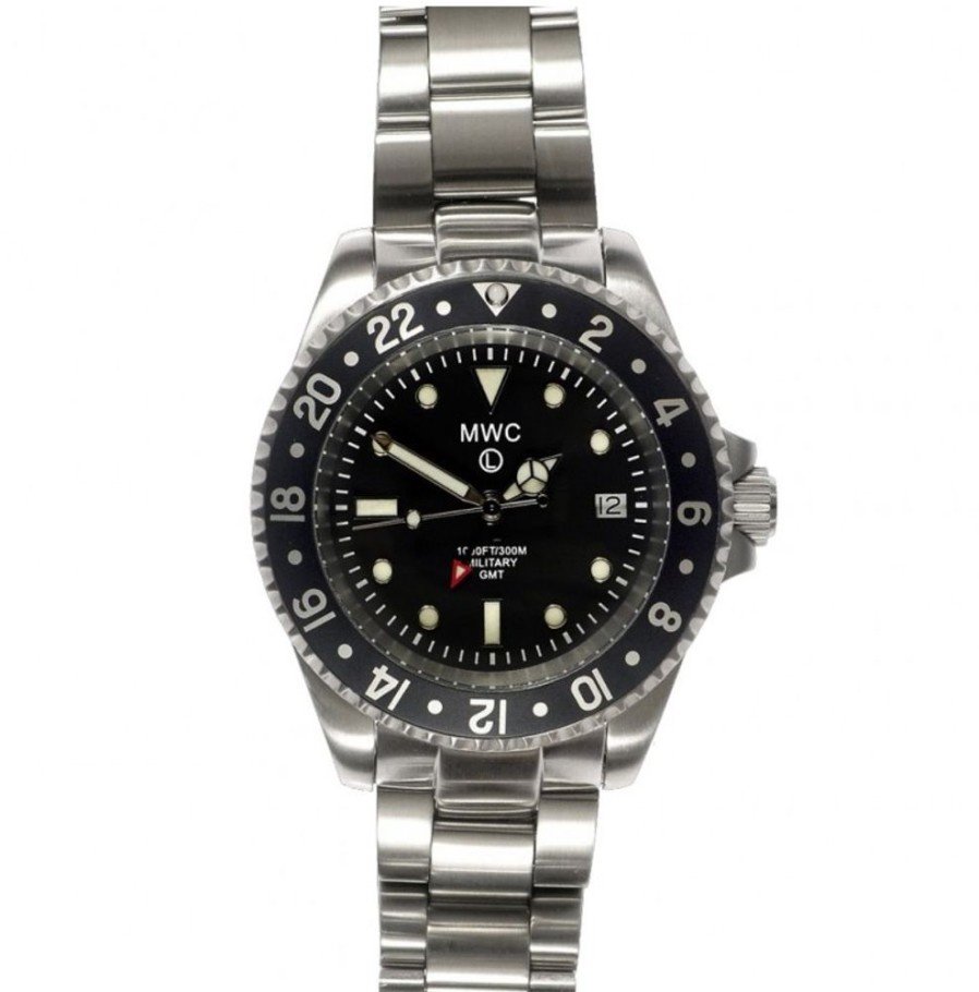 Mwc MWC | Gmt Dual Timezone Military Watch In Steel (Bracelet)