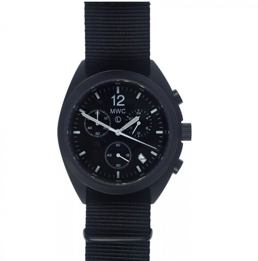 Mwc MWC | Hybrid Mechanical Quartz Black Pilot Chronograph