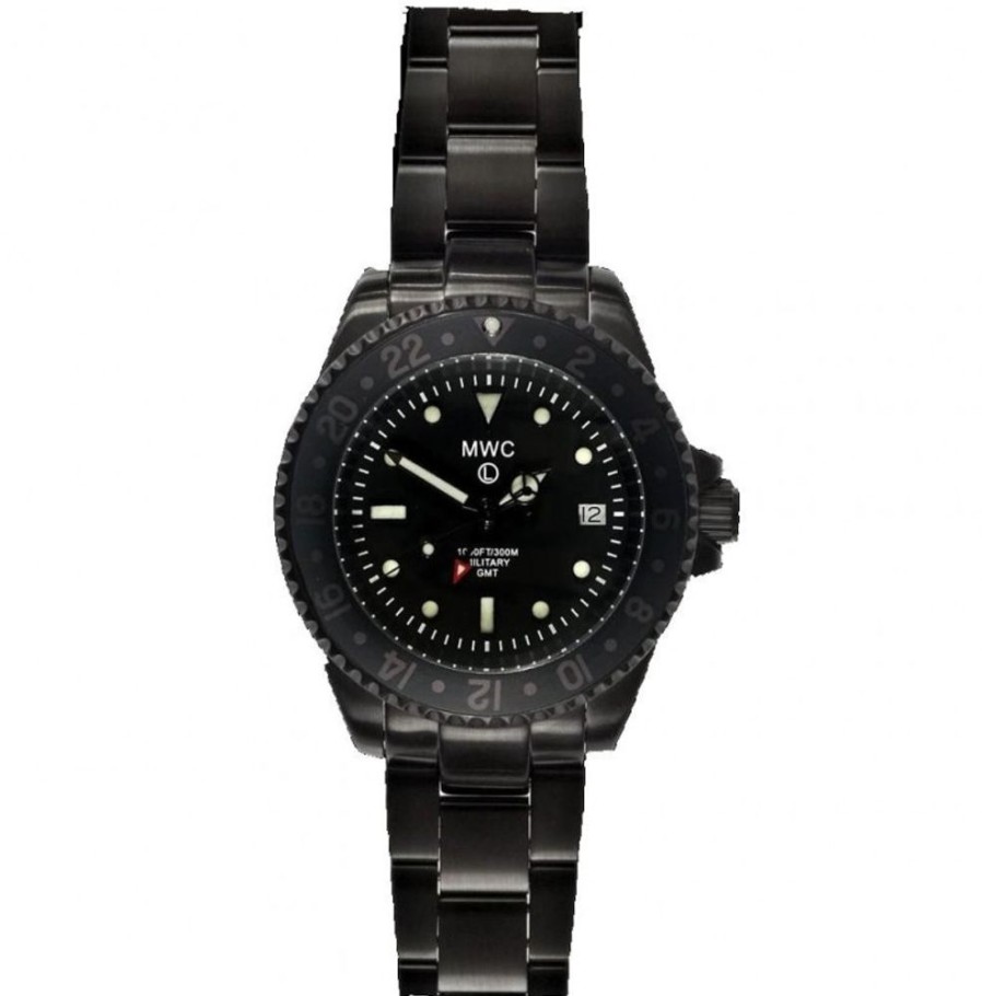 Mwc MWC | Gmt Dual Timezone Military Watch In Black Pvd (Bracelet)