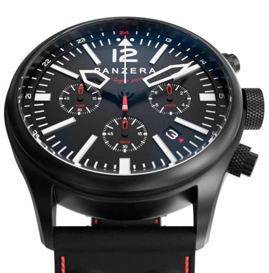 Panzera Panzera | Flieger 46 Chronograph Black Red