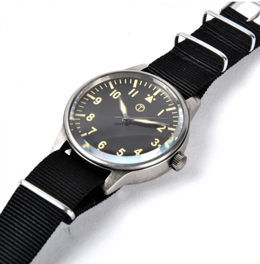 Mwc MWC | Classic 44Mm Xl Retro Design Military Watch With 12 Hour Dial Format