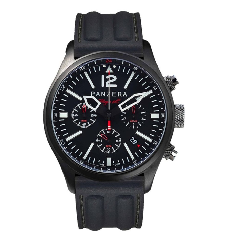 Panzera Panzera | Flieger 46 Chronograph Black Silicon